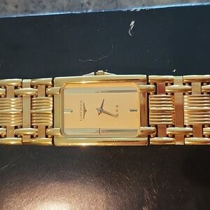 Longines Gold-Tone Rectangular Timepiece